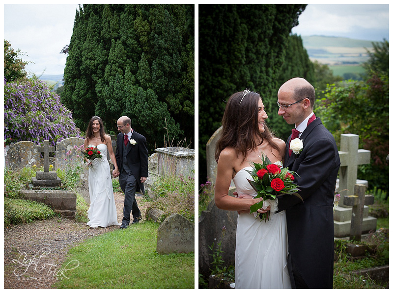 s2012-07-17_011 bride and groom at churchyard at St Anne's Church in Lewes, East Sussex